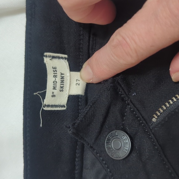 Madewell MidRise Skinny Jeans: Velvet Tuxedo Stripe, Color Esther Wash Size 27 - Picture 15 of 16